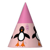 Chapeau de fête de pingouin de bébé fille rose mig (Gauche)