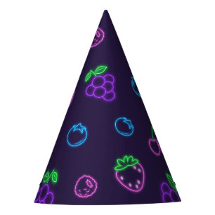 Chapeau de fête en papier à motif de fruits néon -