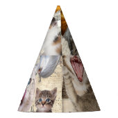 Chapeau de fête en papier Collage de chats / Monta (Dos)