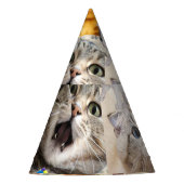 Chapeau de fête en papier Collage de chats / Monta (Devant)