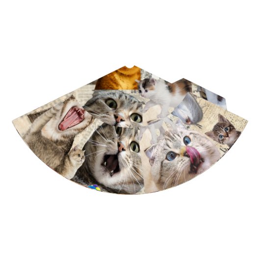 Chapeau de fête en papier Collage de chats / Monta (Devant)