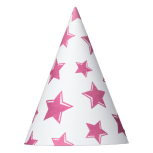 Chapeau de fête Étoiles Roses