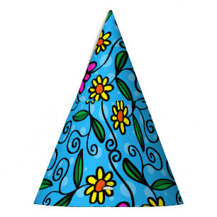 Chapeau de fête floral abstrait
