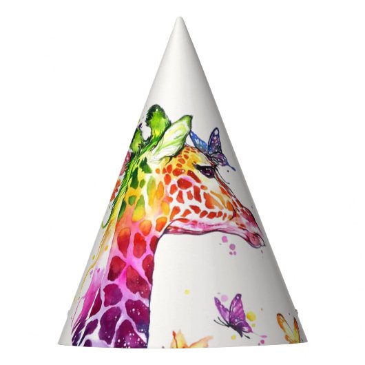Chapeau de fête girafe coloré (Devant)