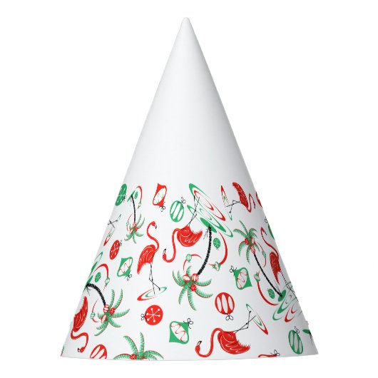 Chapeau de fête multiple flamant rose de Noël roug (Devant)