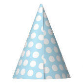 Chapeau de fête pois blanc sur fond bleu clair (Dos)