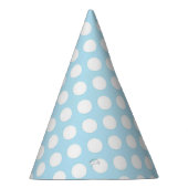 Chapeau de fête pois blanc sur fond bleu clair (Droite)