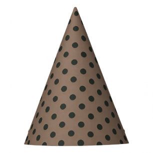 Chapeau de fête pois marron sur fond noir