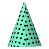 Chapeau de fête pois noirs vert de mer (Dos)