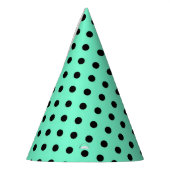 Chapeau de fête pois noirs vert de mer (Gauche)