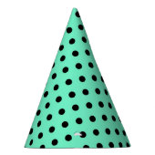 Chapeau de fête pois noirs vert de mer (Droite)