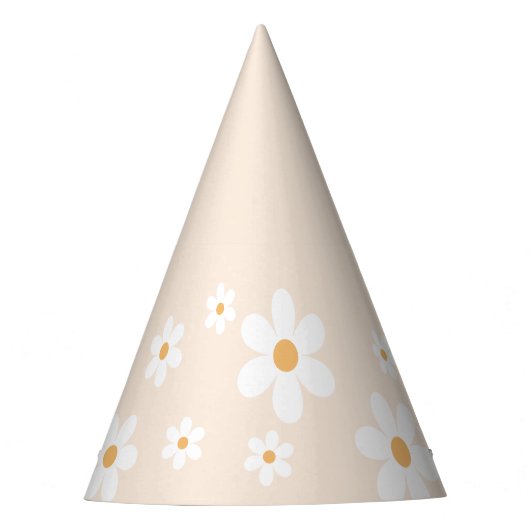 chapeau de fête rétro daisy boho crème (Devant)