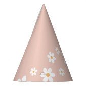 Chapeau de fête rose rétro daisy boho (Gauche)