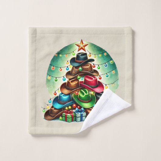 Chapeau de Noël occidental festif arbre (Gant de toilette)