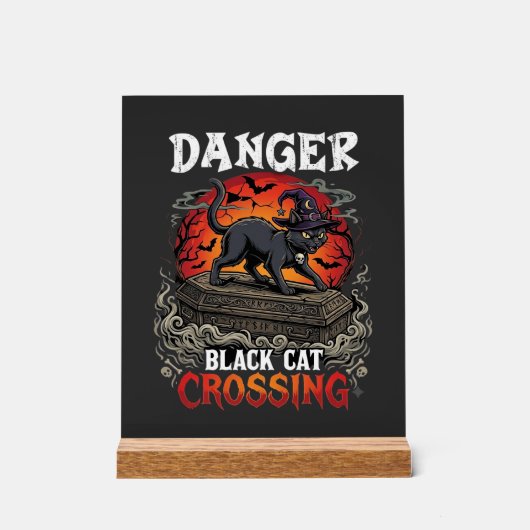 Chapeau de sorcière de Halloween Danger Black Cat (Recto)