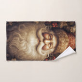 Chapeau en brocart vintage Père Noël Baies rouges (Serviette à main)