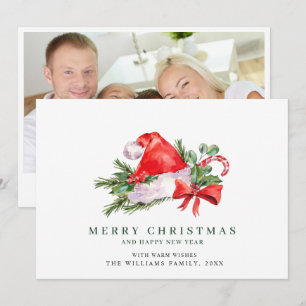 Chapeau festif de Père Noël Noël PHOTO Carte de vœ