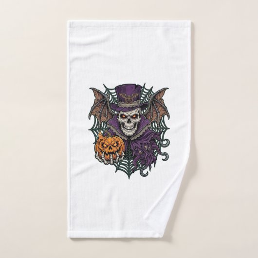 Chapeau Haut de Forme de Crâne de Halloween Ailes (Serviette à main)