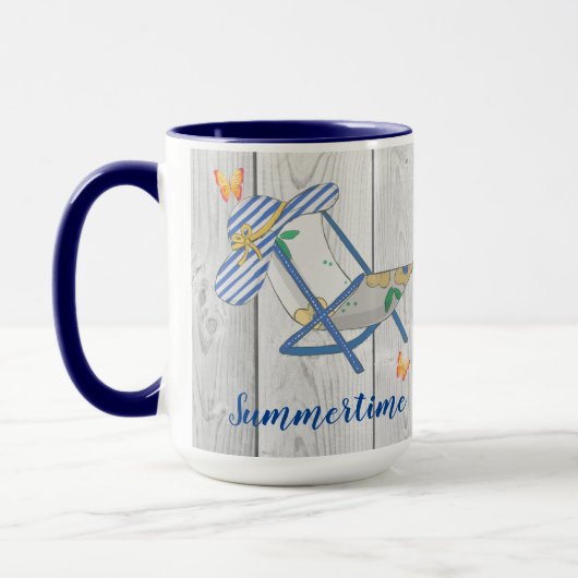 Chapeau rayé et mug d'été (Gauche)