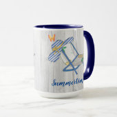 Chapeau rayé et mug d'été (Devant droit)