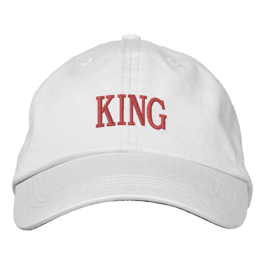Chapeaux Casquettes brodés avec nom de texte ROI (Devant)