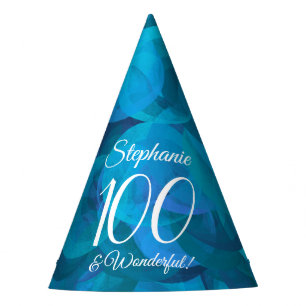 Chapeaux De Fètes 100 et Merveilleux Elegant Ocean Blue Anniversaire