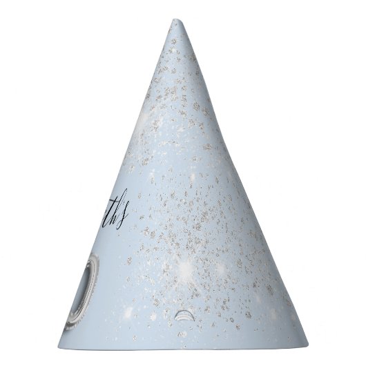 Chapeaux De Fètes 10e anniversaire bébé bleu argent parties scintill (Droite)