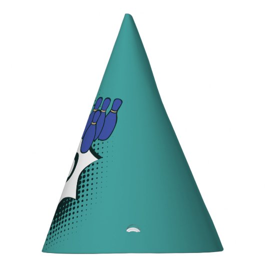 Chapeaux De Fètes 10e Joyeux anniversaire Bleu-Vert Bowling (Droite)