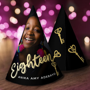 Chapeaux De Fètes 18e anniversaire clé photo personnalisée à la port