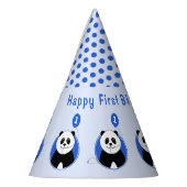 Chapeaux De Fètes 1er anniversaire panda enfants bleu (Gauche)