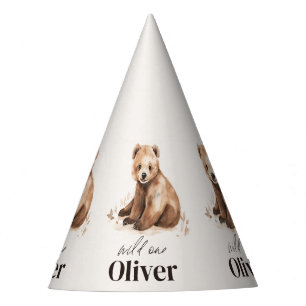 Chapeaux De Fètes 1er anniversaire Wild One ours moderne élégante fê