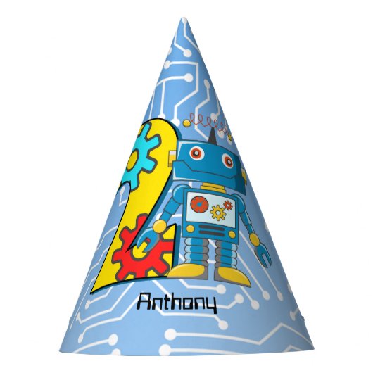 Chapeaux De Fètes 2ème coutume d'anniversaire de robot (Devant)