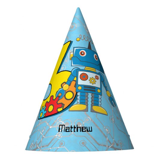 Chapeaux De Fètes 3ème anniversaire de robot (Devant)
