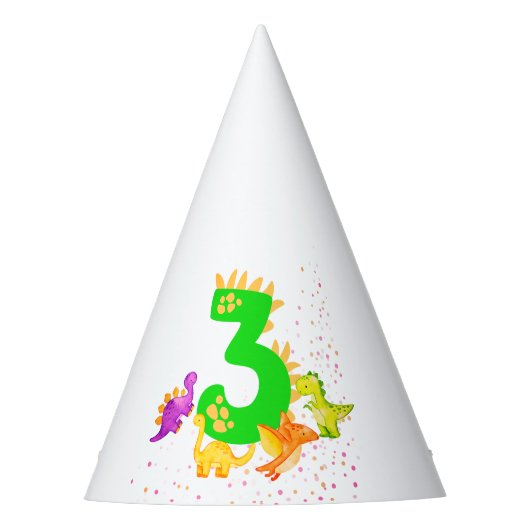Chapeaux De Fètes 3rd Birthday. Dinosaur Design. My third birthday. (Devant)