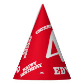 Chapeaux De Fètes 40e anniversaire photo personnalisée blanc rouge (Gauche)