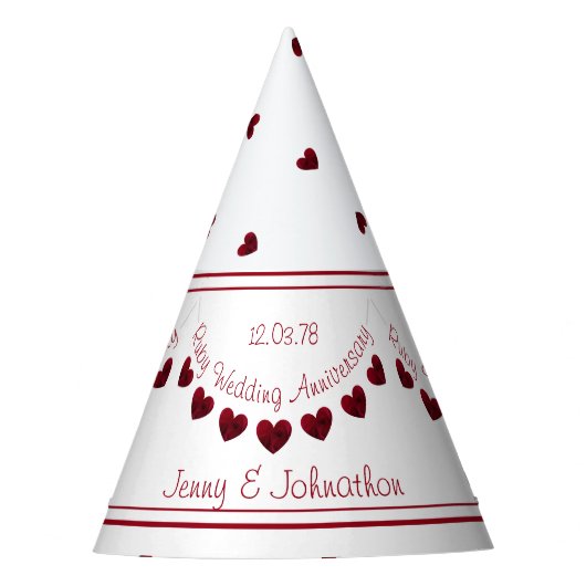 Chapeaux De Fètes 40e casquette de l'anniversaire du Mariage de Ruby (Devant)