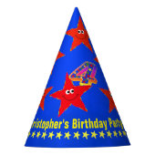 Chapeaux De Fètes 4ème Étoiles de rouge d'anniversaire (Devant)