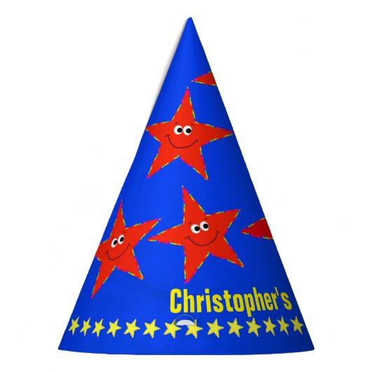 Chapeaux De Fètes 4ème Étoiles de rouge d'anniversaire (Gauche)