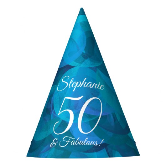Chapeaux De Fètes 50 & Fabuleux Elegant Ocean Blue Anniversaire (Devant)
