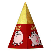 Chapeaux De Fètes 5 Drôle Cartoon Comics Cochon Année Anniversaire F (Dos)