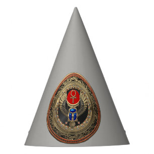 Chapeaux De Fètes [600] Scarab en or sacré égyptien ailé avec Ank