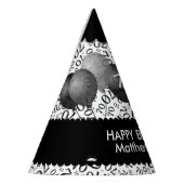 Chapeaux De Fètes 70e anniversaire Numéro Motif Scallops noir/blanc (Gauche)