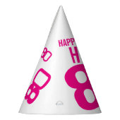 Chapeaux De Fètes 80e anniversaire photo personnalisée rose blanc (Gauche)