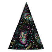 Chapeaux De Fètes Abstract Colorful Spooky Skulls Halloween (Gauche)