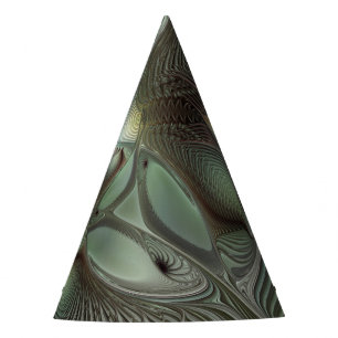 Chapeaux De Fètes Abstrait Olive Sage Vert Gris Art Fractal Fantaisi