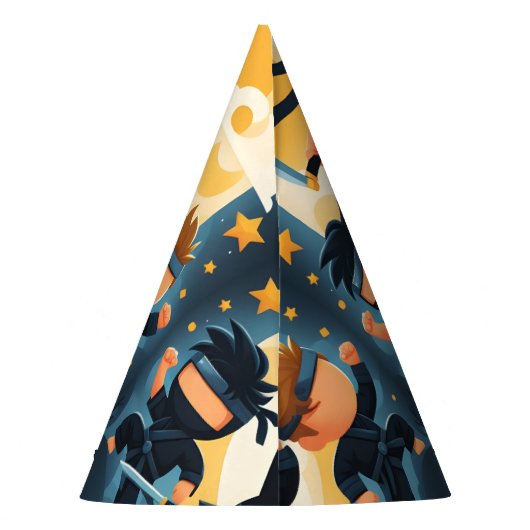 Chapeaux De Fètes Act War Fight Boy Moon Ninja Guerrier 1er annivers (Dos)