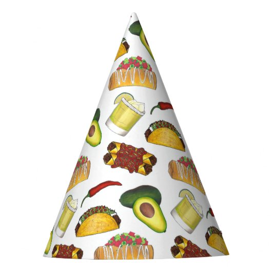 Chapeaux De Fètes Aliments mexicains Chimichanga Taco Avocado Enchil (Devant)