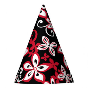 CHAPEAUX DE FÈTES ALOHA HAWAII (NOIR/ROUGE) CASQUETTE DU PARTI