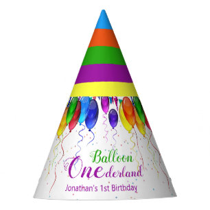 Chapeaux De Fètes Amusant Ballons colorés Wonderland 1er anniversair