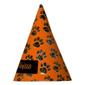 Chapeaux De Fètes Animal Paw Silhouette Happy Halloween Orange (Droite)